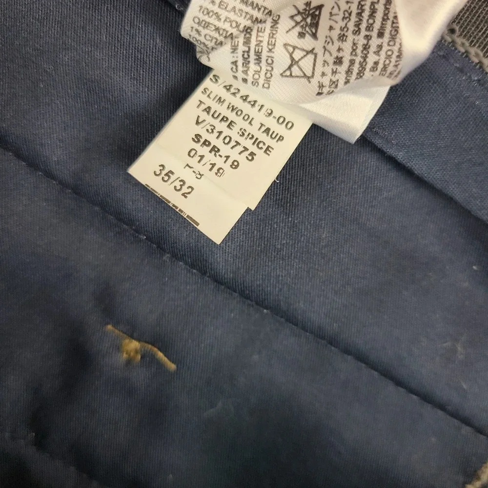 Banana Republic Dress Pants Mens 35x32 Taupe Spice Slim Fit Marzotto Wool Slacks